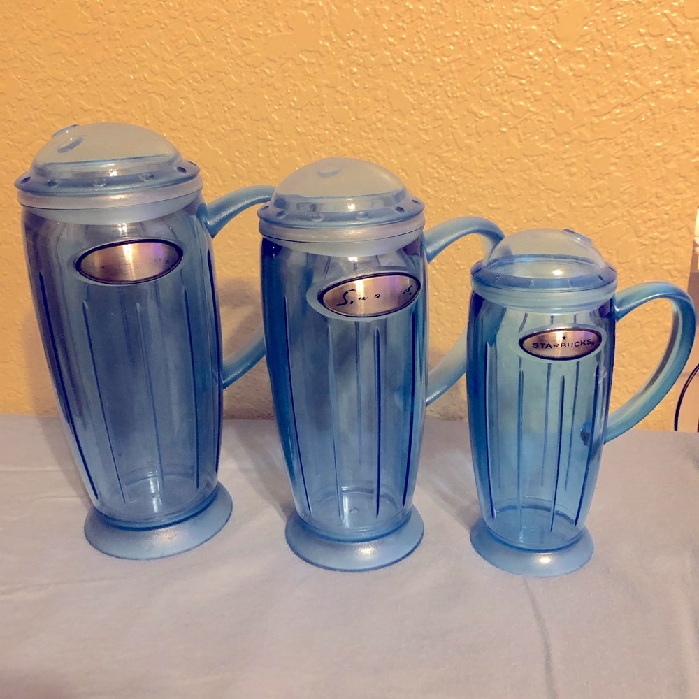 RARE- Starbucks Rocket Tumbler set of 3- Papa, Mama & baby set. 16oz, 12oz, 8 oz